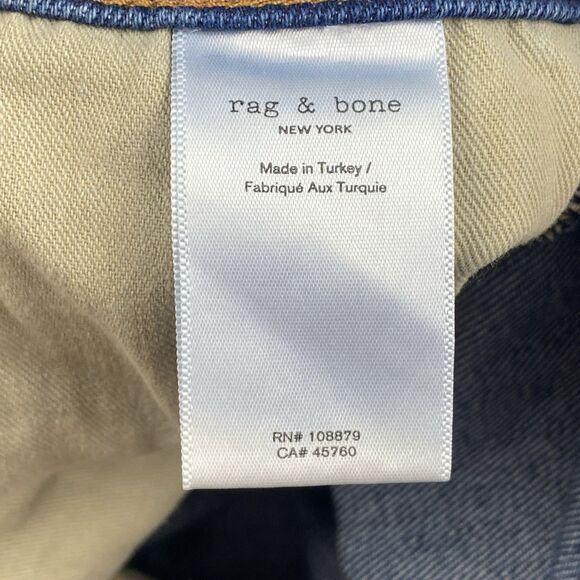 Rag & Bone Jeans 32 Womens High Rise Flare Raw Hem Stretch Blue Denim Boho - Picture 14 of 15